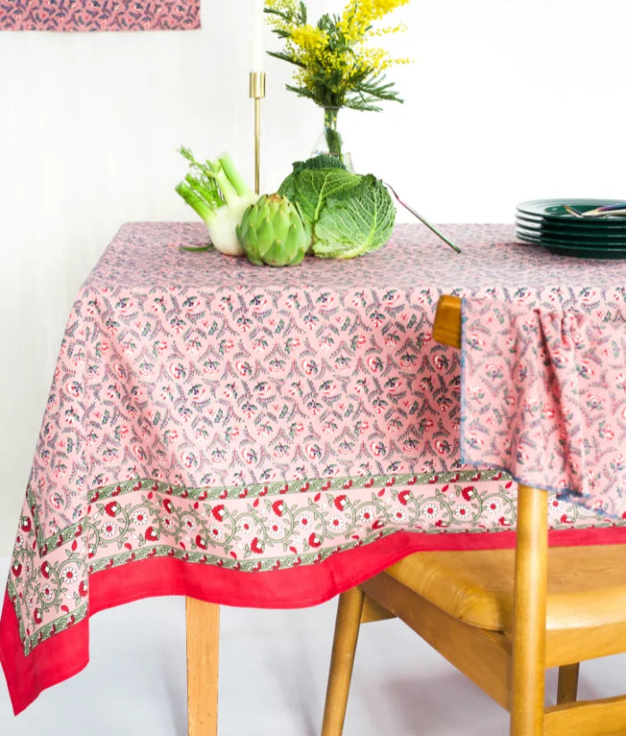 Nappe En Coton Flora Framboise