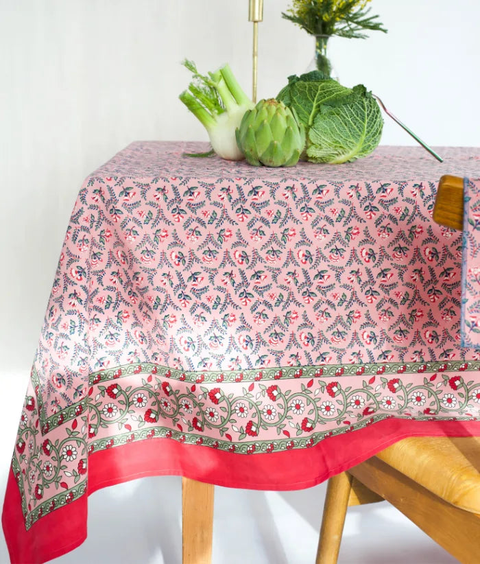 Nappe En Coton Flora Framboise
