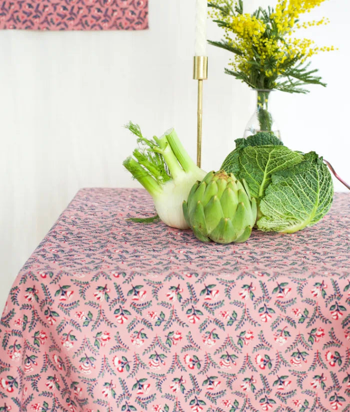 Nappe En Coton Flora Framboise