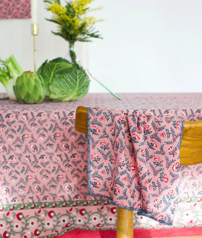 Nappe En Coton Flora Framboise