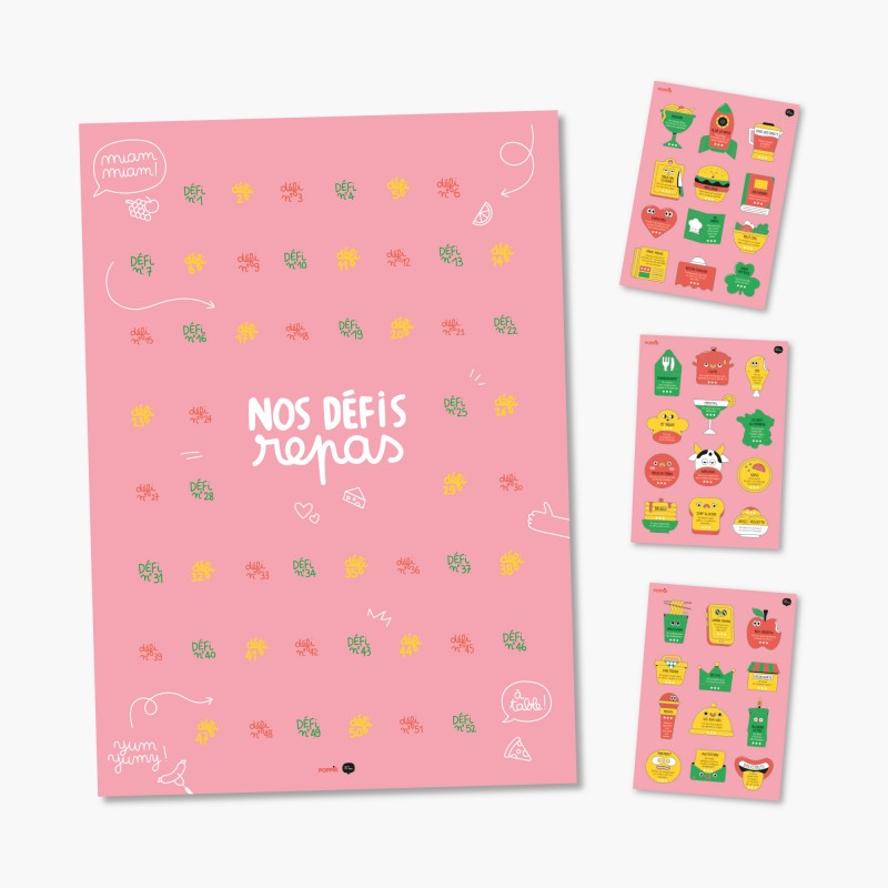Poster Stickers Nos défis repas