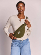 Sac banane Olivia - Effet lainé khaki Hindbag – vue 2