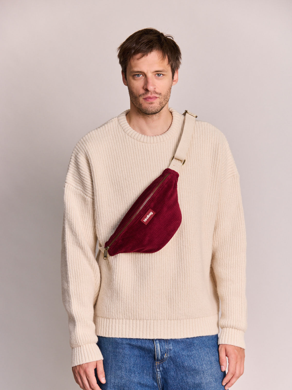 Sac banane Olivia - Velours bordeaux Hindbag – vue 3
