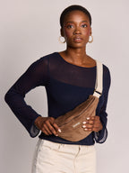 Sac banane Olivia - Velours macchiato Hindbag – vue 2