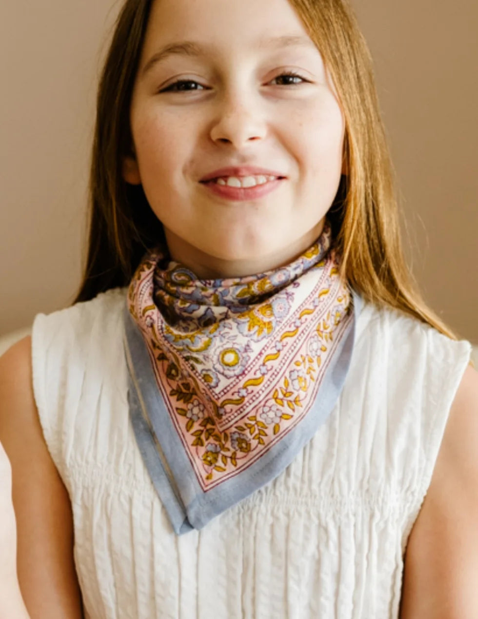 Petit Foulard en coton Garda Bleuet