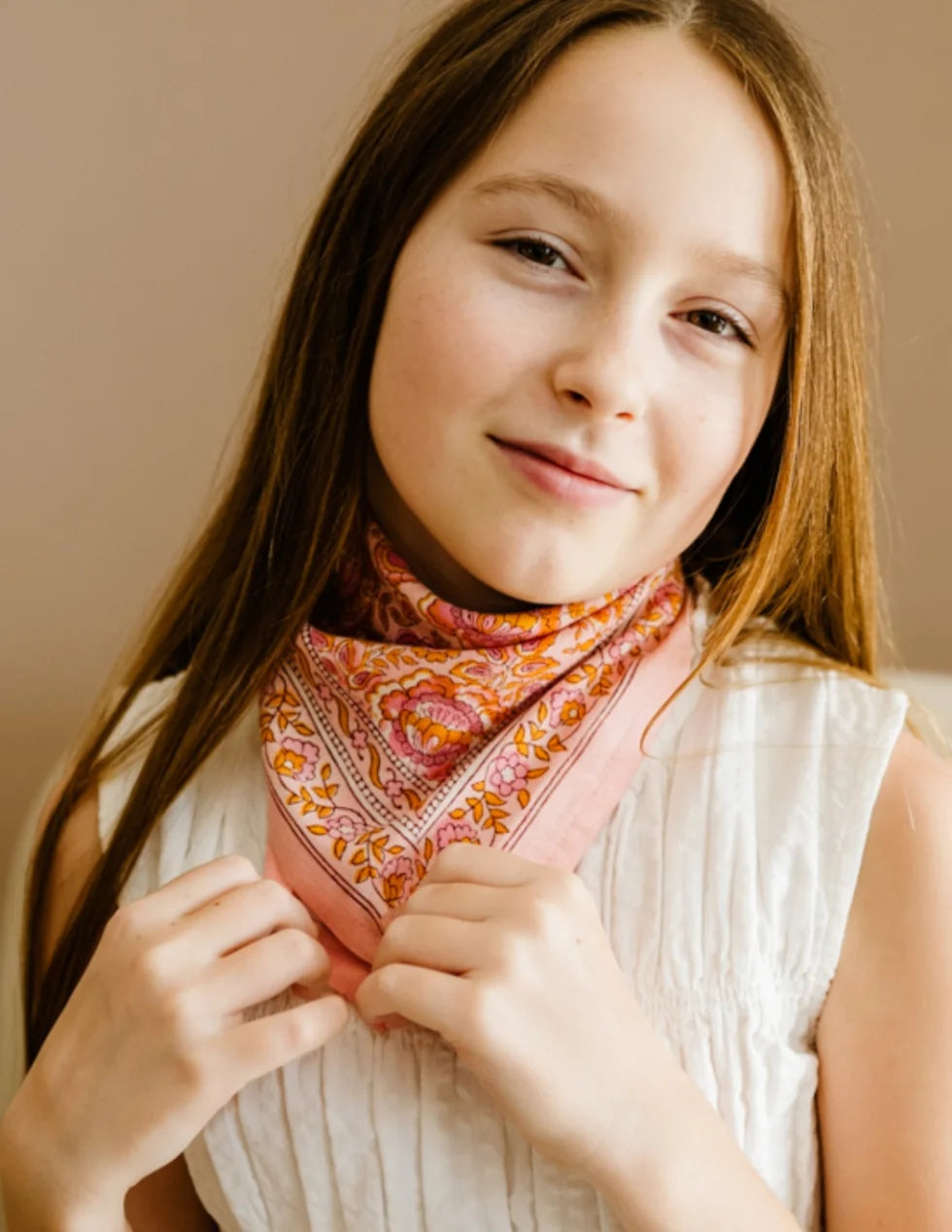 Petit Foulard en coton Garda Pop Pink