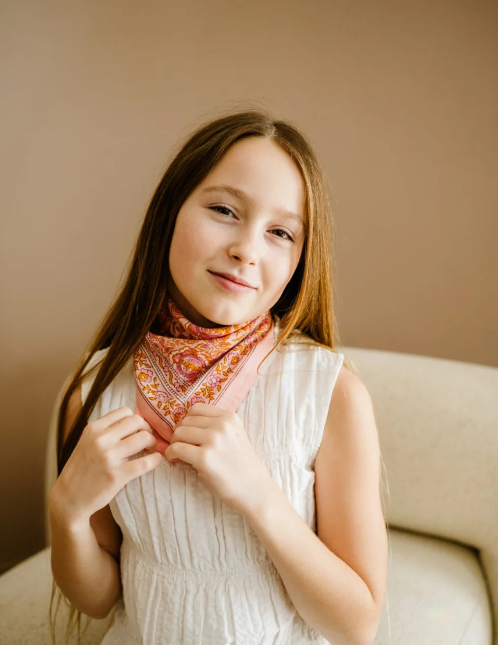 Petit Foulard en coton Garda Pop Pink