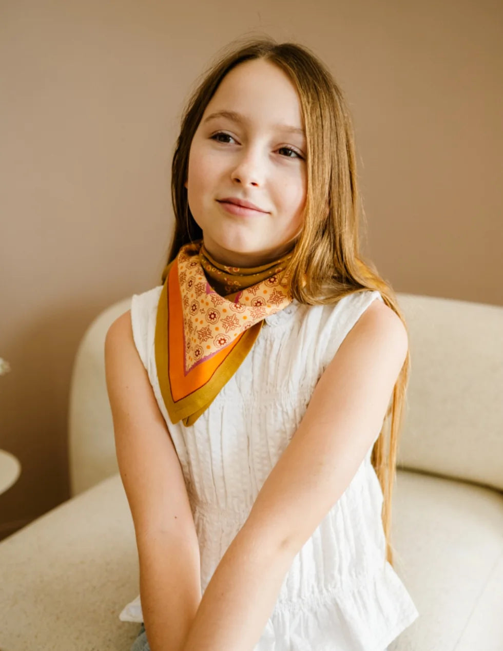 Petit Foulard en coton Itsi Khaki