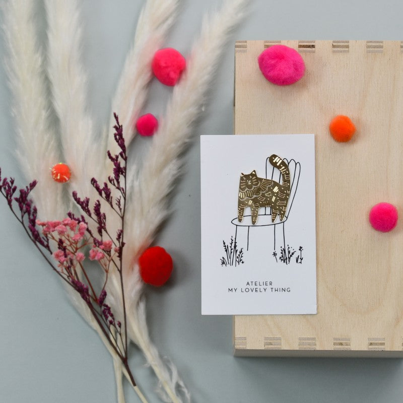 Pin's Chat en Laiton