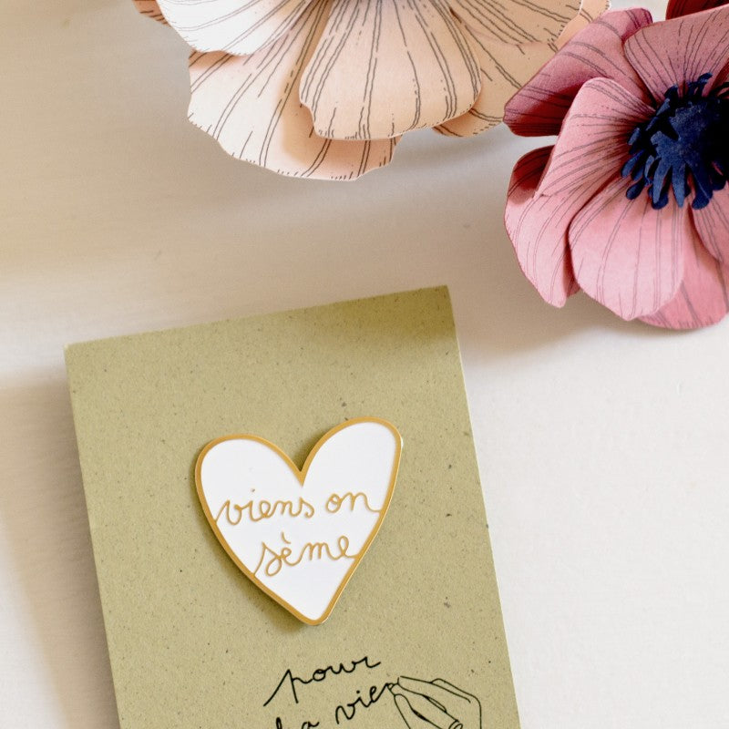 Brass Pin "Come on, let's sow"