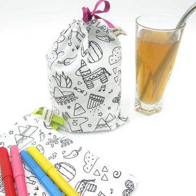 Coloring birthday pouch
