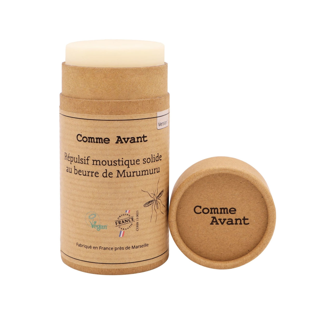 Répulsif Anti-moustique naturel solide au beurre de Murumuru - Version 2