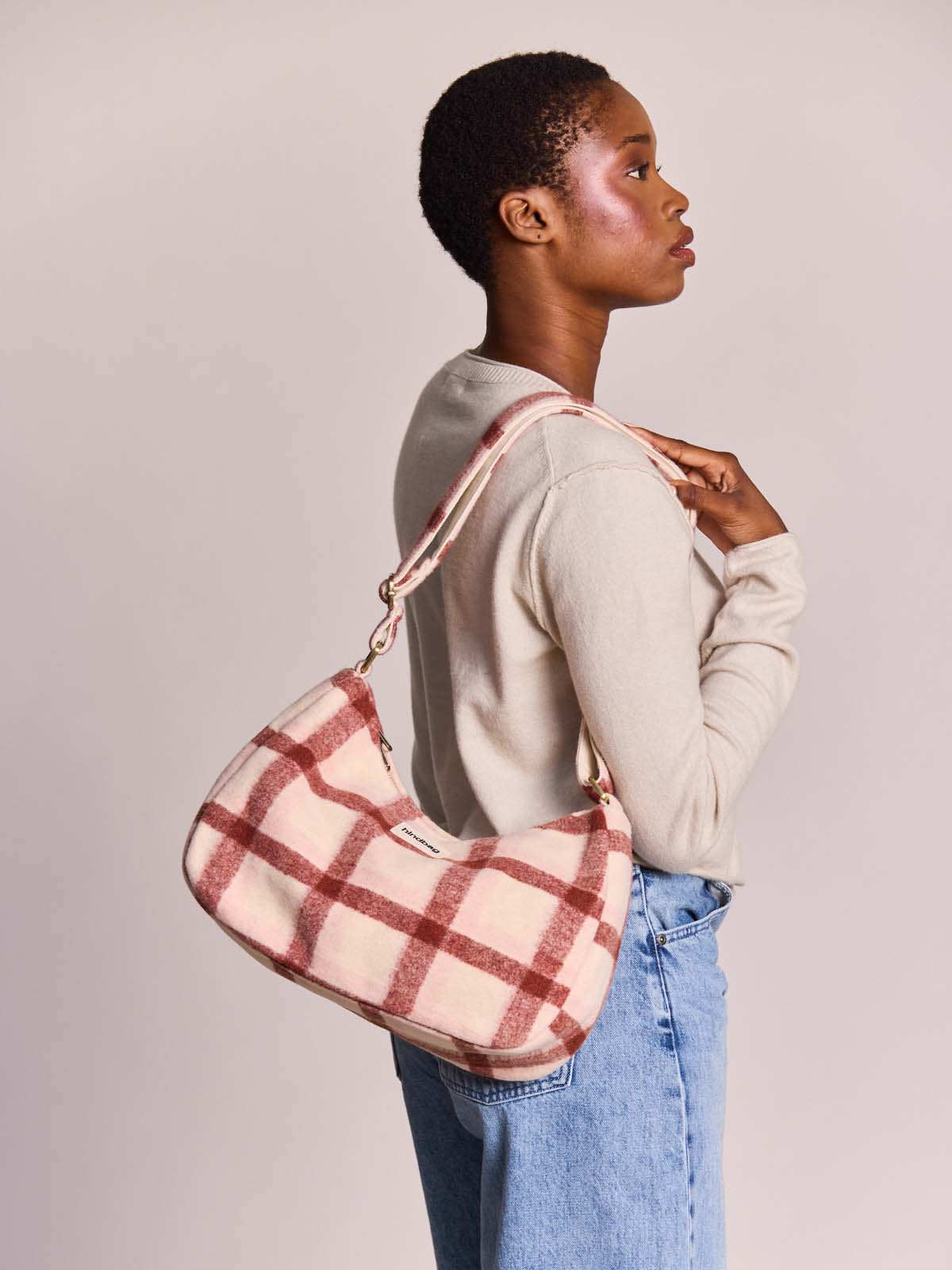 Sac bandoulière Rosa - Tartan rose Hindbag – vue 3