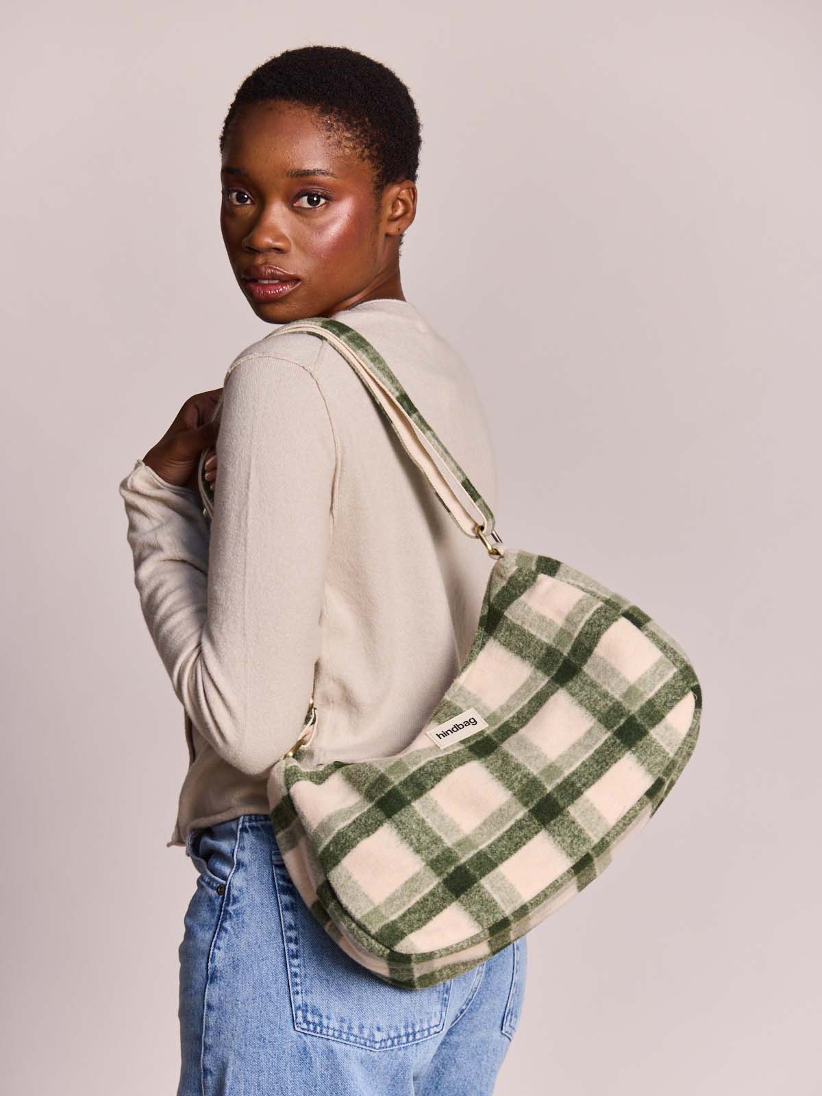 Sac bandoulière Rosa - Tartan vert Hindbag – vue 2
