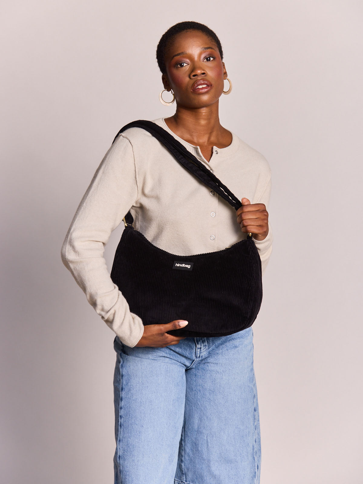 Sac bandoulière Rosa - Velours noir Hindbag – vue 2