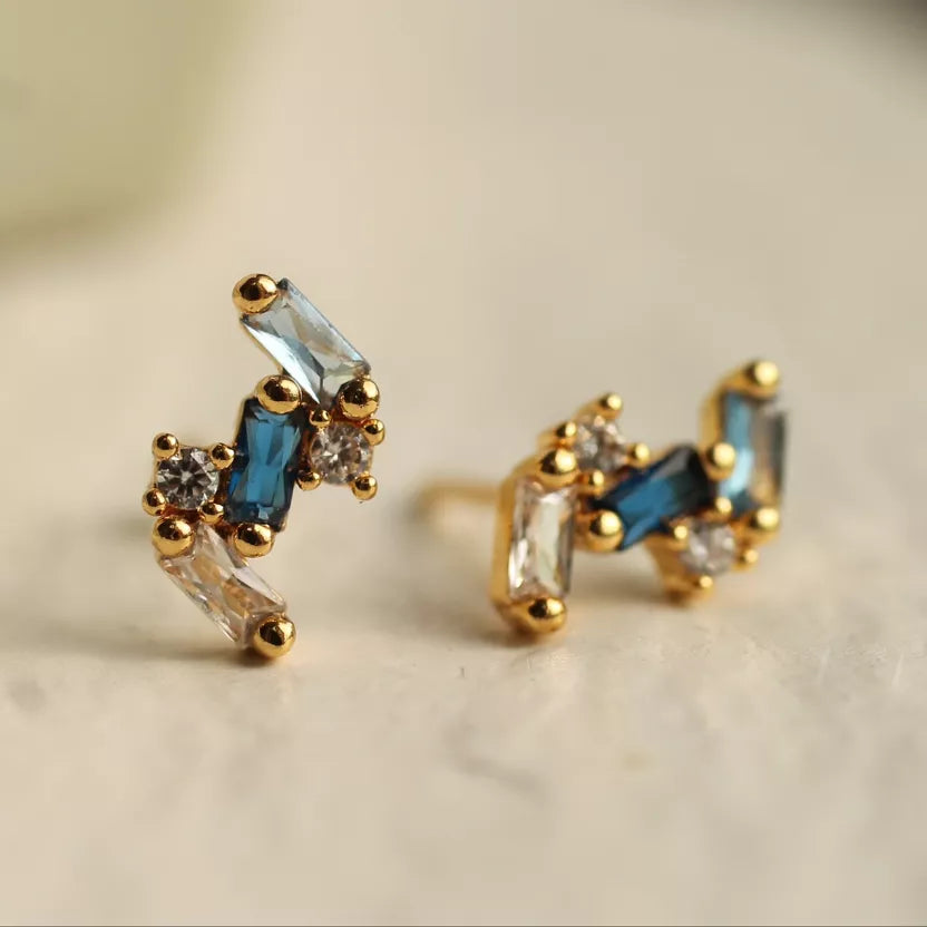 Boucles d'oreilles Puces Saphir