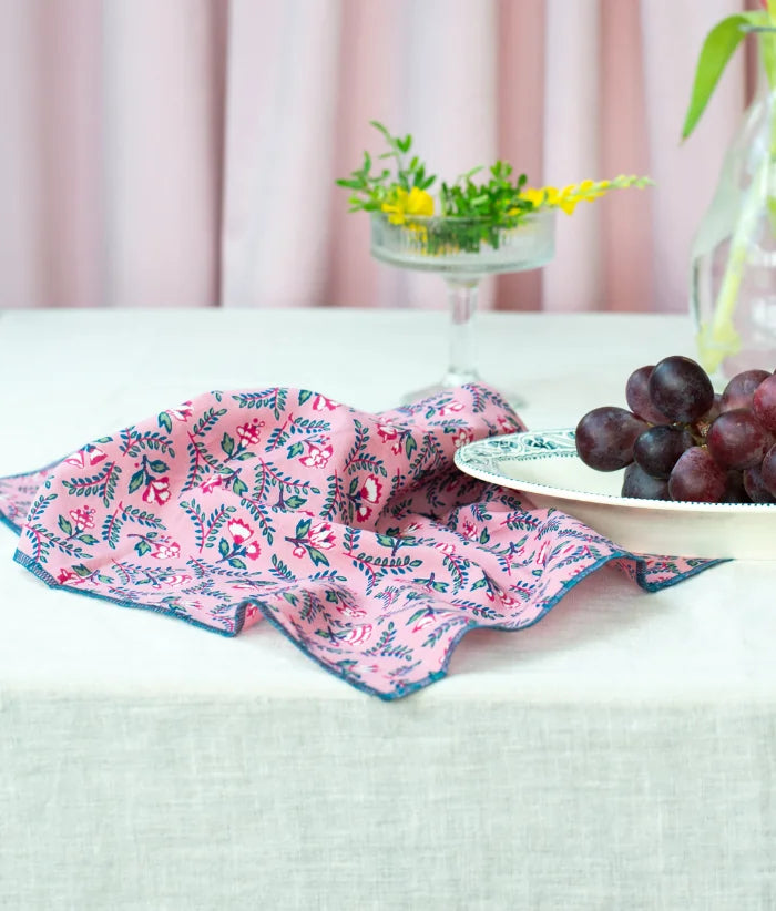 Serviette De Table Coton Flora Framboise