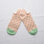 Socquette Treillis Rose Bouton