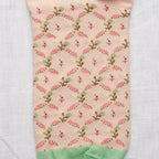 Socquette Treillis Rose Bouton