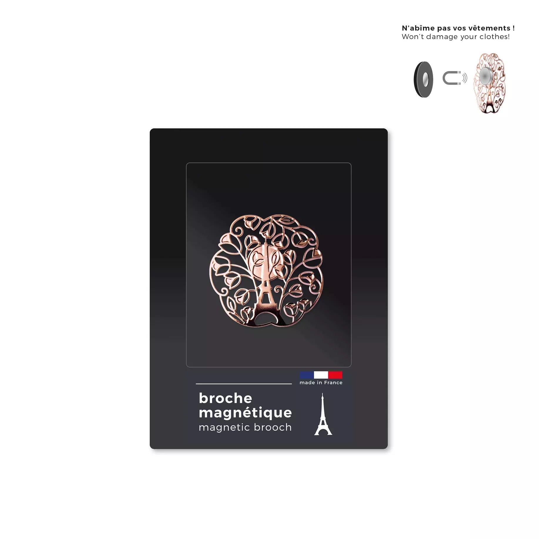 Broche Magnétique Eiffel Florale
