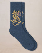 Chaussettes cachemire Tigre - Bleu
