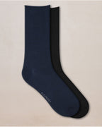 Duo chaussettes coton velouté - Marine