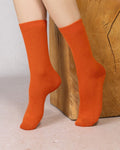 Chaussettes cachemire unies - Potiron