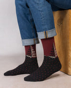 Chaussettes laine cachemire Sapin - Chianti