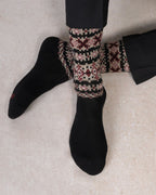 Chaussettes laine cachemire Jacquard - Noir