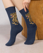 Chaussettes cachemire Tigre - Bleu