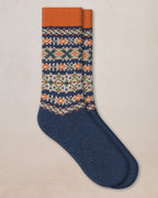 Chaussettes laine cachemire Jacquard - Amiral