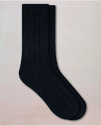 Chaussettes laine alpaga à côtes - Camel