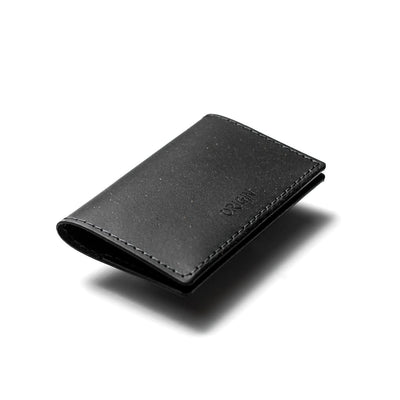 Folio Card Holder - Black - Recycled Leather