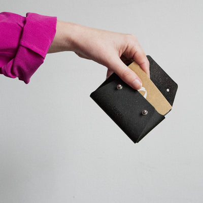 Coin Purse - Black - Recycled Leather