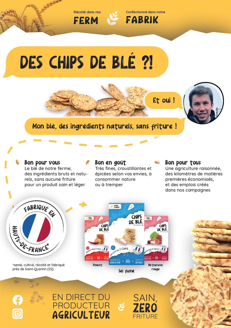 Chips artisanales de Blé fermier - Tomate fraîche - 90g