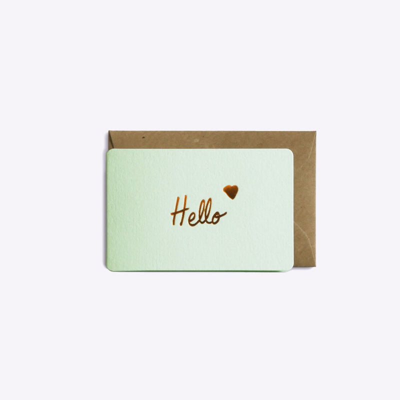 Mini carte Hello vert d&